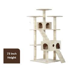 First, although cats can jump onto the perches, the levels are staggered a bit cat size the best cat tree for your home often depends on how many cats you have and how big they are. Bestpet 73 In Cat Tree Condo Scratching Post Tower Beige Walmart Com Walmart Com