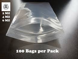 100 plastic bags zip seal 2 4 6mil