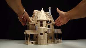 Queen Anne Style Popsicle Stick House