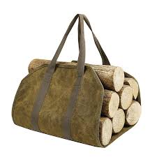 Firewood Log Carrier Tote Bag Canvas