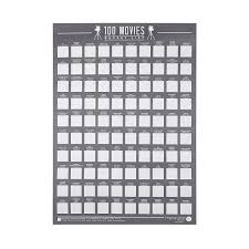 100 Movies Scratch Off Poster Classic Movies Film Buff