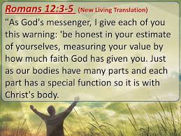 Image result for Romans 12:3-5