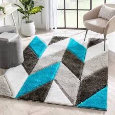 retro chevron 3d textured area rug