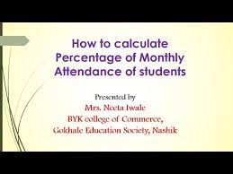 calculation of monthly attendance of