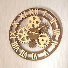 Skeleton Wall Clock Bronze Brown