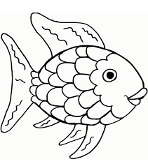 simple rainbow fish coloring page