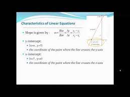 Characteristics Of Linear Equation