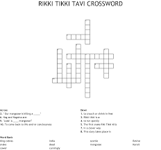 Rikki Tikki Tavi Crossword Wordmint