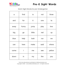 free printable sight words worksheets