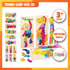 Đồ Chơi Xếp hình cho bé tranh ghép hình gỗ nổi nối số 3D to đẹp cho bé học  số đếm SAPO KIDS - Đồ chơi xếp hình & xây dựng