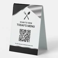 According to a 2012 study by mobile barcode producer scanbuy, quick serve restaurants are behind only consumer packaged goods companies in their use of qr code for. Restaurant Contactless Qr Code Menu Table Tent Sign Zazzle Com Qr Code Business Card Restaurant Card Qr Code
