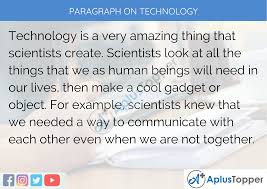 paragraph on technology 100 150 200