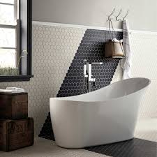 geometric black hexagon mosaic wall