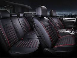 Red Pu Leather Full Set Seat Covers
