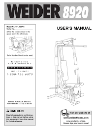 weider 8920 user manual pdf