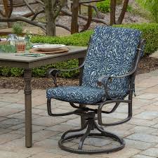 Arden Selections Earthfiber Outdoor Dining Chair Cushion 20 X 20 Sapphire Blue Ridge Paisley
