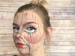 wooden doll halloween makeup tutorial
