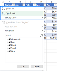 how to create a table in excel