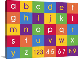 Alphabet Colors Large Solid Faced Canvas Wall Art Print Great Big Canvas