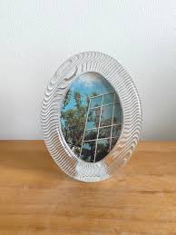 vintage mikasa wavy oval glass frame