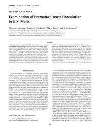 Pdf Examination Of Premature Yeast Flocculation In U K Malts
