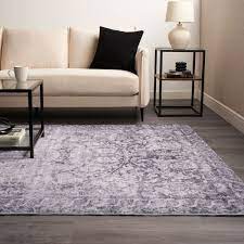 ohs vine washed flat rug grey