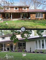 The first time some people were standing outside the home, and i thought i would totally. Before And After Photo Of Painted Brick House Paint Color Is Jogging Path By Sherwin Williams C Painted Brick House Brick Exterior House House Paint Exterior