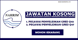 National hydraulic research institute of malaysia (nahrim). Jawatan Kosong Institut Penyelidikan Hidraulik Kebangsaan Malaysia Nahrim