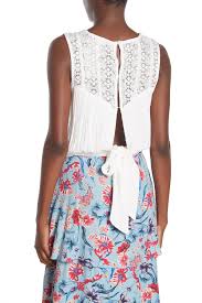 Willow Clay Lace Sleeveless Tie Back Top Hautelook