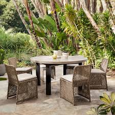 Round Wicker Outdoor Dining Table Set