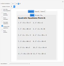 Algebra Quiz Wolfram Demonstrations