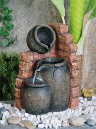 3 Pots On Brick Indoor Water Feature