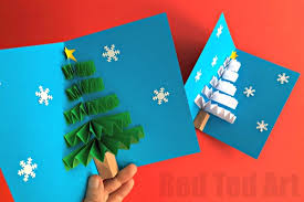 Pop up weihnachtskarten basteln mit papier diy geschenke und. Diy Christmas Pop Up Card Red Ted Art Make Crafting With Kids Easy Fun