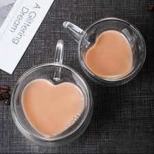 Double Wall Heart Shaped Tea Coffee Mug