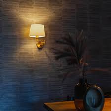 Wall Lamp Bronze With White Shade And