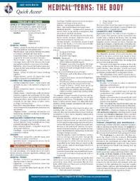 Medical Terms The Body Reas Quick Access Reference Chart
