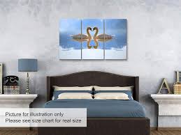 Amazon Com Niwo Art Swans 3 Piece Canvas Wall Art Home