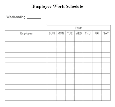 4 Week Work Schedule Template Daily Timetable Excel Job
