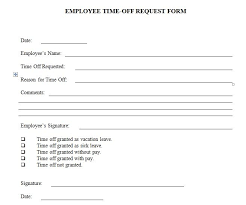 Employee Time Off Request Form Template Excel And Word