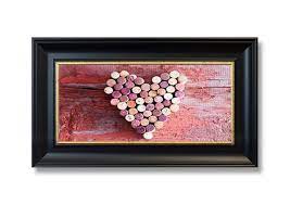 wine cork love heart framed prints by