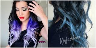Heat resistant, no fade.hair details: Blue Ombre Hair Extensions Black Purple Sophie Hairstyles 17140