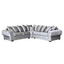 verona corner sofa 2cr2 in crushed velvet