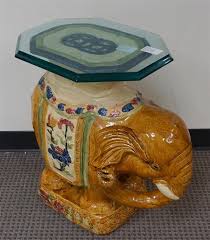 Polychrome Decorated Ceramic Elephant