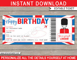 birthday london trip boarding p gift