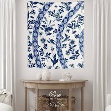 Blue Tapestry Chinoiserie Art Blue Wall