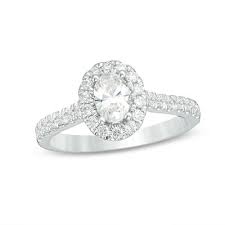 Loves Destiny By Zales 1 Ct T W Certified Oval Diamond Frame Engagement Ring In 14k White Gold I Si2