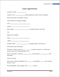 Ms Word Loan Agreement Template Word Document Templates