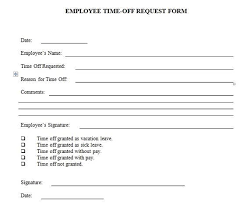 Employee Holiday Request Form Template Time Off Request
