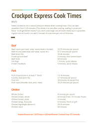 Crock Pot Express Crock Multi Cooker Cook Times In 2019