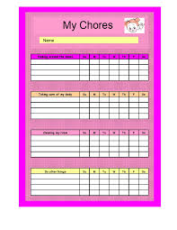 Free Printable Chore Chart Template Download For Boy And